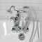 Kingston Brass Tub Wall Mount Clawfoot Tub Faucet with Hand Shower, Polished Chrome KS269PXC - alternate 5